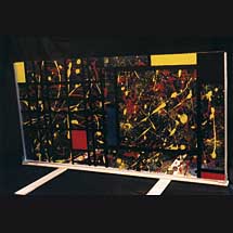 Mélange-Hommage à Mondrian et Pollock - Techniques mixtes