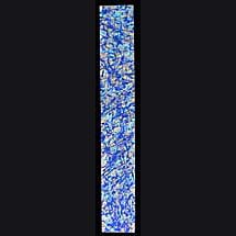 Chemins croisés en bleu | acrylique sur contreplaqué | 124 cm x 19 cm
